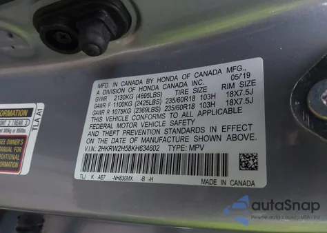 2019 Honda Cr-V Ex z USA, uszkodzony, nr VIN 2HKRW2H58KH634602